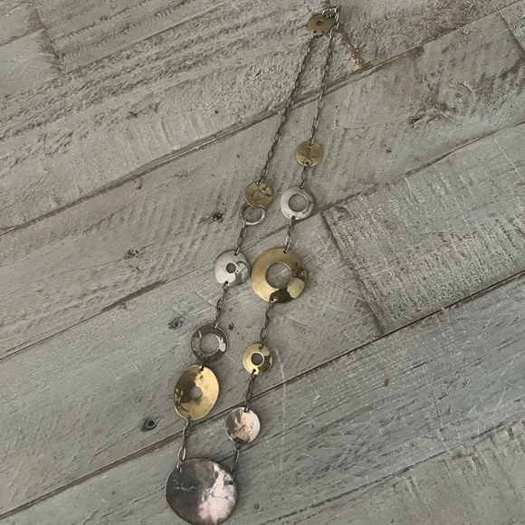 Vintage RLM Robert Lee Morris
Modernist Sterling Silver Brass Link Necklace - Picture 8 of 9